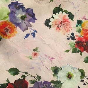 Pottery Barn organic Hannah floral crib fitted sheet light pink